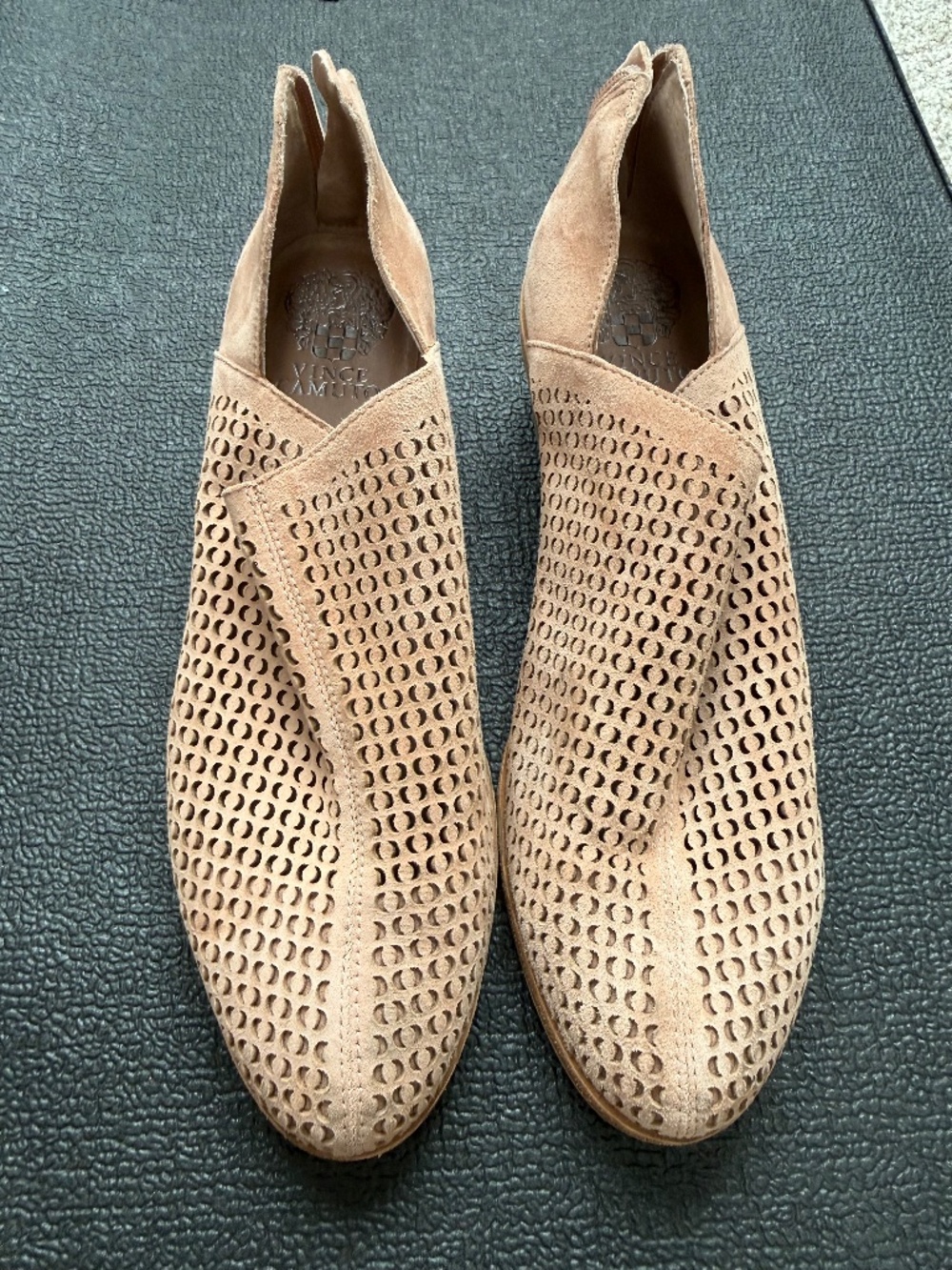 Tan Vince Camuto Geometric Booties